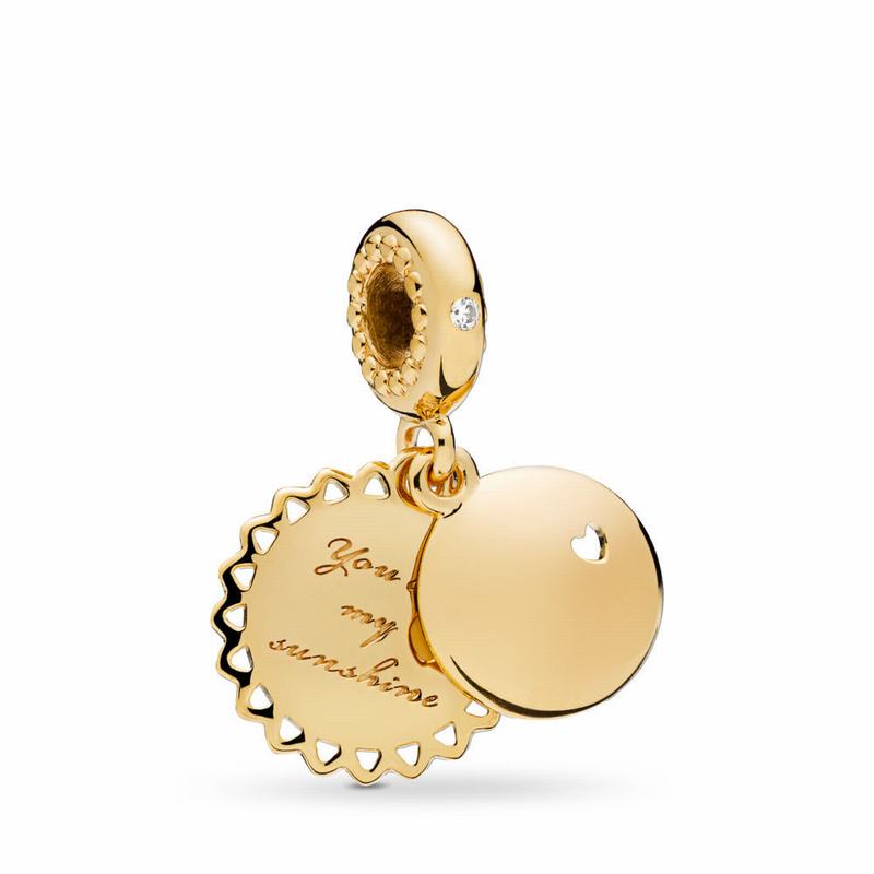 Pandora Shine™ You Are My Sunshine Dangle Charm Clearance NZ, 18ct Gold Plated (580967-WDC)